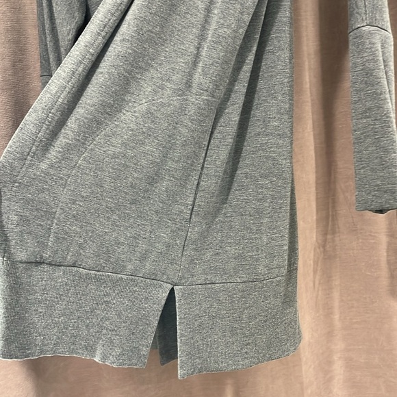 Soma WKND Soft Brushed Terry Hooded Cardigan Robe Grey Lounge Cozy Luxury - Picture 7 of 8